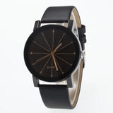 Woman Watch Hot Fashion Classics Black Leather Lover's  Creative Couple Gift For Lovers Geometric Quartz