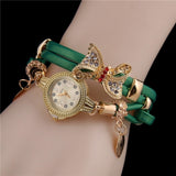 Woman Watch  Butterfly Retro Bracelet  Lovely Wedding Quartz Wrist  Colors Rhinestone Delicate