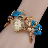 Woman Watch  Butterfly Retro Bracelet  Lovely Wedding Quartz Wrist  Colors Rhinestone Delicate
