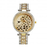 Woman Watch Miss Fox Quartz  Fashion Bling Casual  Gold   Crystal Diamond Leopard