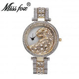 Woman Watch Miss Fox Quartz  Fashion Bling Casual  Gold   Crystal Diamond Leopard