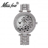Woman Watch Miss Fox Quartz  Fashion Bling Casual  Gold   Crystal Diamond Leopard