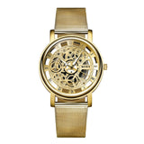 Man Watch Silver & Golden Luxury Hollow Steel,Unisex, Hombre Quartz