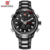 Man Watch Luxury Brand, Military Sport , Digital Quartz, Full Steel, Waterproof