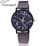 Woman Watch  Brand Fashion Silver And Gold Mesh Band Creative Marble Wrist