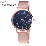 Woman Watch  Brand Fashion Silver And Gold Mesh Band Creative Marble Wrist