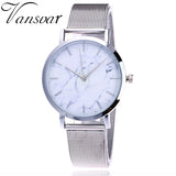 Woman Watch  Brand Fashion Silver And Gold Mesh Band Creative Marble Wrist