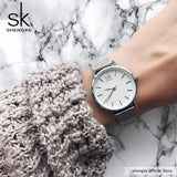 Woman Watch  Slim Sliver Mesh Stainless Steel Top Brand Luxury Casual