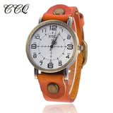 Woman Watch Hot Selling CCQ Vintage Cow Leather Bracelet  Casual Luxury Quartz