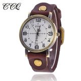 Woman Watch Hot Selling CCQ Vintage Cow Leather Bracelet  Casual Luxury Quartz