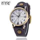 Woman Watch Hot Selling CCQ Vintage Cow Leather Bracelet  Casual Luxury Quartz