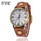 Woman Watch Hot Selling CCQ Vintage Cow Leather Bracelet  Casual Luxury Quartz
