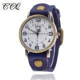 Woman Watch Hot Selling CCQ Vintage Cow Leather Bracelet  Casual Luxury Quartz