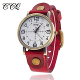 Woman Watch Hot Selling CCQ Vintage Cow Leather Bracelet  Casual Luxury Quartz