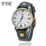 Woman Watch Hot Selling CCQ Vintage Cow Leather Bracelet  Casual Luxury Quartz