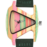 Woman Watch Creative   Wood Watches Unique Colorful Wooden Triangle