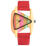 Woman Watch Creative   Wood Watches Unique Colorful Wooden Triangle
