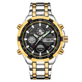 Man Watch Luxury Brand Waterproof Military Sport   Silver Steel Digital Quartz Analog
