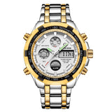 Man Watch Luxury Brand Waterproof Military Sport   Silver Steel Digital Quartz Analog