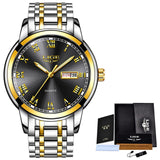 Man Watch  Fashion Sports Quartz Full Steel Gold Business Mens