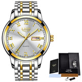 Man Watch  Fashion Sports Quartz Full Steel Gold Business Mens