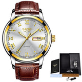 Man Watch  Fashion Sports Quartz Full Steel Gold Business Mens
