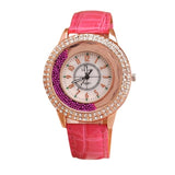 Woman Watch  Rhinestone   luxury Leather brand women's  s  Hot fashion   Dress