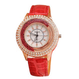 Woman Watch  Rhinestone   luxury Leather brand women's  s  Hot fashion   Dress