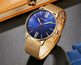 Man Watch Top Brand Luxury Gold Quartz  Fashion Waterproof Stainless Steel Sport Clock
