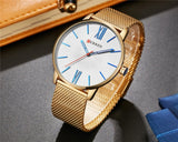 Man Watch Top Brand Luxury Gold Quartz  Fashion Waterproof Stainless Steel Sport Clock