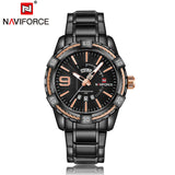 Man Watch Luxury Brand, Sport, Gold Full Steel Quartz, Date Waterproof, Military,