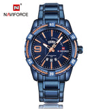 Man Watch Luxury Brand, Sport, Gold Full Steel Quartz, Date Waterproof, Military,