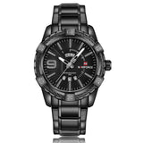 Man Watch Luxury Brand, Sport, Gold Full Steel Quartz, Date Waterproof, Military,