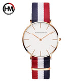 Woman Watch Japan Quartz Simple  Fashion White Leather Strap
