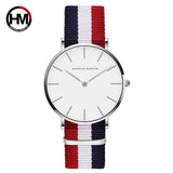 Woman Watch Japan Quartz Simple  Fashion White Leather Strap