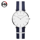Woman Watch Japan Quartz Simple  Fashion White Leather Strap