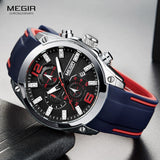 Woman Watch  Chronograph Analog Quartz Luminous Hands, Waterproof Silicone Rubber Strap Wristswatch