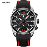 Woman Watch  Chronograph Analog Quartz Luminous Hands, Waterproof Silicone Rubber Strap Wristswatch