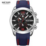 Woman Watch  Chronograph Analog Quartz Luminous Hands, Waterproof Silicone Rubber Strap Wristswatch