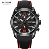 Woman Watch  Chronograph Analog Quartz Luminous Hands, Waterproof Silicone Rubber Strap Wristswatch