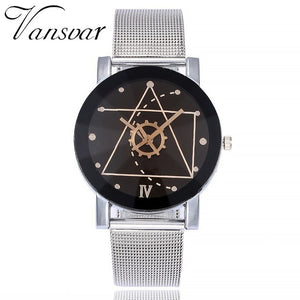 Woman Watch Unisex Rose Gold & Silver Gear Style Watches Fashion Luxury