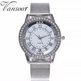 Woman Watch Fashion Casual Women Silver & Rose Gold Mesh Wristwatches Gift