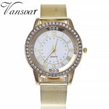 Woman Watch Fashion Casual Women Silver & Rose Gold Mesh Wristwatches Gift