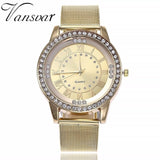 Woman Watch Fashion Casual Women Silver & Rose Gold Mesh Wristwatches Gift
