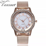 Woman Watch Fashion Casual Women Silver & Rose Gold Mesh Wristwatches Gift