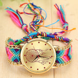 Woman Watch Handmade Braided Dreamcatcher Friendship Bracelet Rope   Quarzt