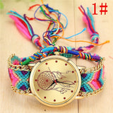 Woman Watch Handmade Braided Dreamcatcher Friendship Bracelet Rope   Quarzt