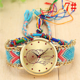 Woman Watch Handmade Braided Dreamcatcher Friendship Bracelet Rope   Quarzt