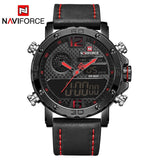 Man Watch  Luxury Brand  Leather Sports  Quartz LED Digital  Waterproof Military