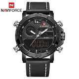 Man Watch  Luxury Brand  Leather Sports  Quartz LED Digital  Waterproof Military
